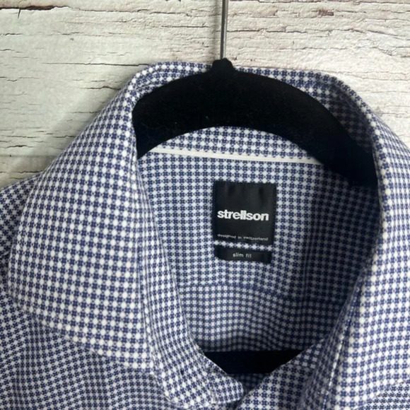 Strellson Slim Fit  Button Down Shirt Size M blue - Picture 5 of 8